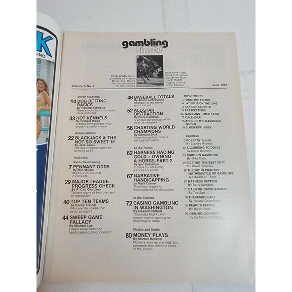 Vintage 1980s Sports Gambling Magazine Dog Racing 80s Betting Retro VTG - Picture 2 of 4